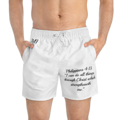 Swim Trunks | Philippians 4:13 Quote 'AMF' Custom