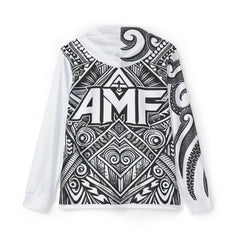 Sports Warmup Hoodie with Tribal Design 'AMF' Custom