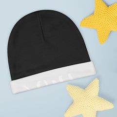 Stylish Black Baby Non-Foldable Beanie with 'AMF' Custom