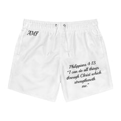 Swim Trunks | Philippians 4:13 Quote 'AMF' Custom