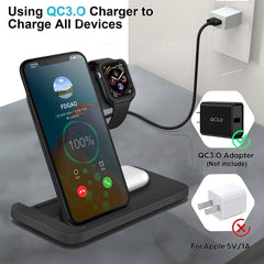 3in1 Wireless Fast Charger Dock Station